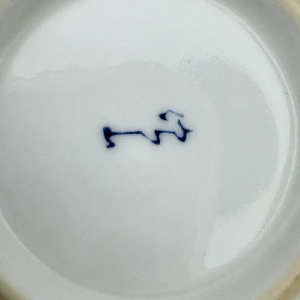 Japanese Blue White Porcelain Rice Bowls Spiral Ribbed 5.5